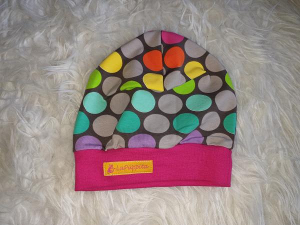 Beanie Kopfumfang 47-49cm "Rainbowdots"